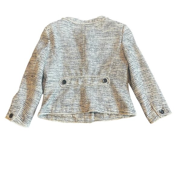 Karen Millen Cream Black Button-Down Blazer Jacket Tweed Work Size 10 Women's - Picture 5 of 10